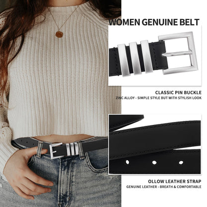 Waist Belt Women - Belts Women - Hip Belt - Jeans Belt - Belt with Buckle - Black Women's Belt - Accessories Women - Waistband - Faux Leather Belt - Casual Belt - Decorative Belt - Work Belt - Value Pack - Black - 2 Pieces - Image 2