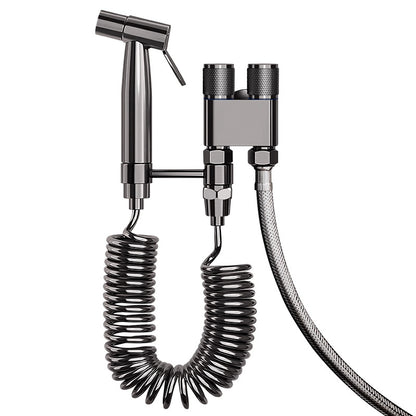 Bidet Sprayer - Hand Shower Toilet - Shattaf - WC Shower - Toilet Sprayer - Hand Bidet - Bidet Faucet - Intimate Hygiene - Stainless Steel - Bathroom Accessories - Complete Set with Hose - Including Adapter 1/2 to 3/8 - Gray - 1 Piece