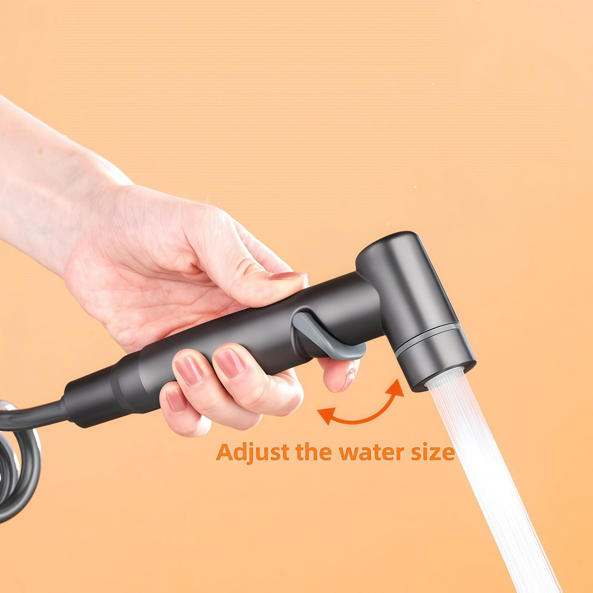 Bidet Sprayer - Hand Shower Toilet - Shattaf - WC Shower - Toilet Sprayer - Hand Bidet - Bidet Faucet - Intimate Hygiene - Stainless Steel - Bathroom Accessories - Complete Set with Hose - Including Adapter 1/2 to 3/8 - Gray - 1 Piece - Image 2