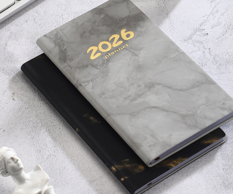 Pocket diary 2026 - A6 diary - Weekly planner - Yearly planner - Organizer - Planner book - 2026 diary for women - School diary - Weekly diary - Compact diary - Diary - Planning tool - Small diary - Marble design - Pink - 1 piece - Image 4