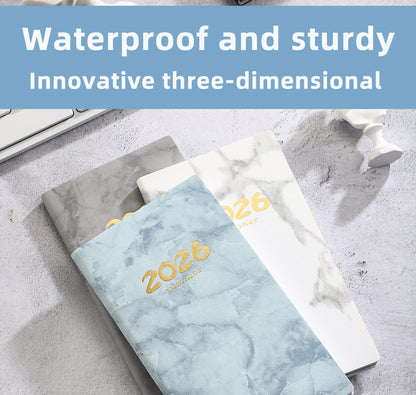 Pocket diary 2026 - A6 diary - Weekly planner - Yearly planner - Organizer - Planner book - 2026 diary for women - School diary - Weekly diary - Compact diary - Diary - Planning tool - Small diary - Marble design - Blue - 1 piece - Image 6