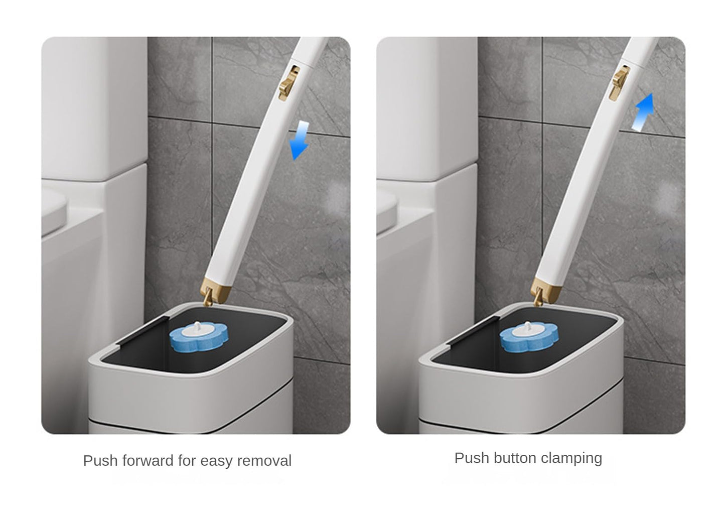 Toilet Brush Set - Toilet Brush with Holder - Cleaning Brush - Disposable Brush Heads - Refillable Toilet Brush - Sanitary Tool - Flexible Toilet Brush - Sponge Brush - Toilet Set - Bathroom Fittings - Including Refills - Household - White - 1 Piece - Image 7