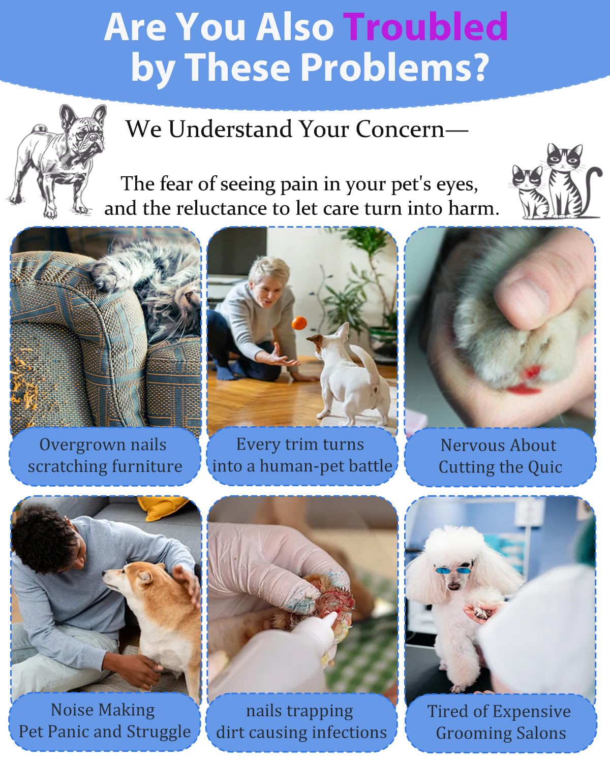 Dog Nail Drill - Electric Nail File - Cat Nail Trimmer - Pet Care - Paw Care - Nail Grinder - Dog Groomer - Animal Nail File - Cordless Design - Rechargeable Battery - With LED Lighting - Silent Motor - White - 1 Piece - Image 2
