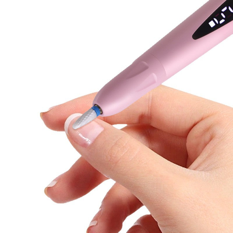 Nail drill - Electric nail file - Manicure set - Pedicure set - Nail care - Gel polish removal - Artificial nail filing - Nail polishing - Acrylic nails - Cordless - Rechargeable - With LCD screen - Nail styling - White - 1 Piece - Image 6