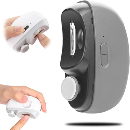 Electric nail clipper - Automatic nail trimmer - Manicure set - Nail care - Electric nail file - Rechargeable - Nail scissors - Hand care - Nail polishing - Nail styling - Cordless - Gray - 1 Piece