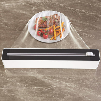 Foil Cutter - Cling Film Dispenser - Aluminum Foil Holder - Foil Cutter with Suction Cups - Kitchen Drawer Organizer - Anti-Slip Mount - Kitchen Roll Holder - Wrapping Paper Cutter - Refillable Foil Holder - Kitchen Gadgets - White - 1 Piece - Image 3