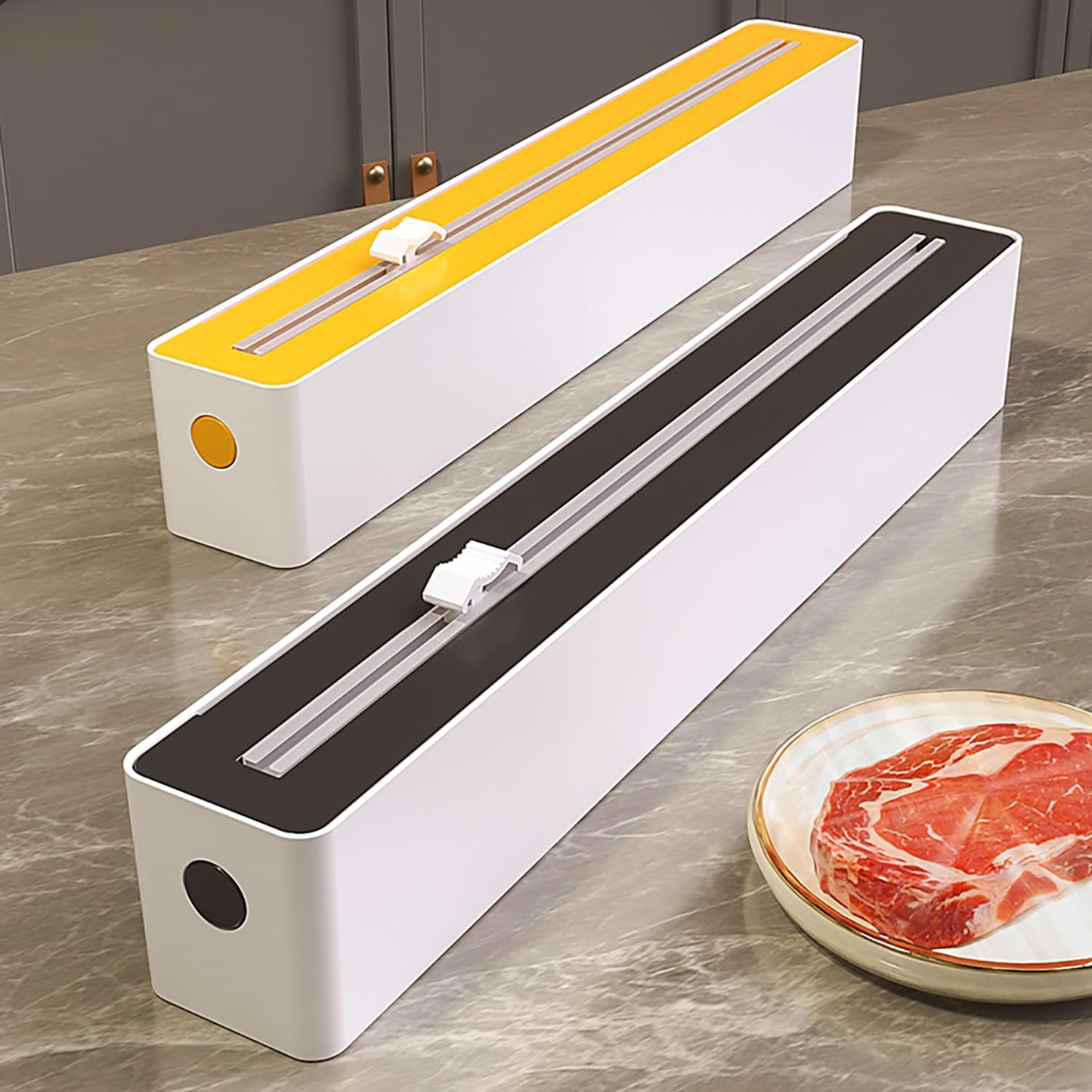 Foil Cutter - Magnetic Cling Film Dispenser - Aluminum Foil Holder - Foil Cutter - Fridge Organizer - Kitchen Drawer Organizer - Paper Towel Holder - Wrapping Paper Cutter - Refillable Foil Holder - Kitchen Gadgets - Safe - White - 1 Piece - Image 7