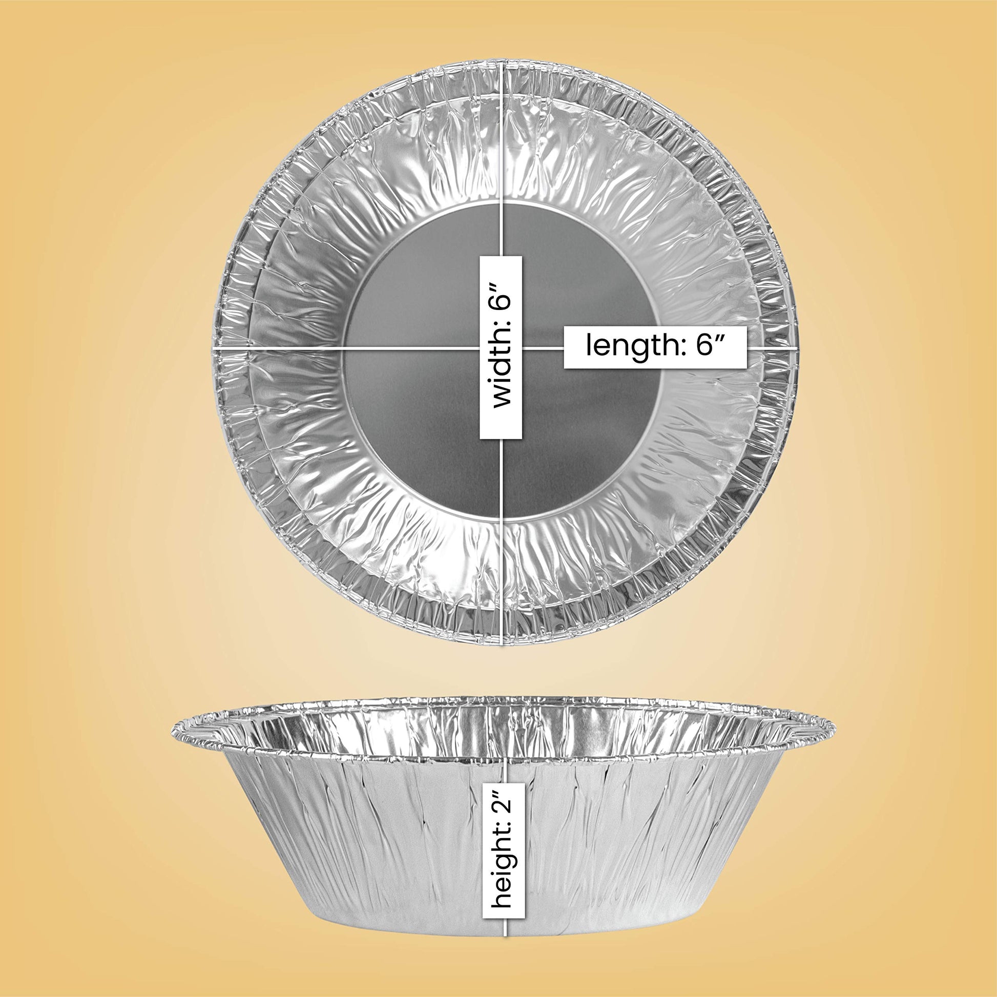 Aluminum Trays - Airfryer Trays Round - Oven Trays - BBQ Drip Trays - Disposable Trays - Aluminum Bowls - Grill Accessories - Small Baking Pans - Food Containers - Heat Resistant - Grease Collection Trays - Catering Trays - Sturdy - Silver - 50 Pieces - Image 2
