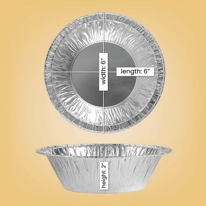 Aluminum Trays - Airfryer Trays Round - Oven Trays - BBQ Drip Trays - Disposable Trays - Aluminum Bowls - Grill Accessories - Small Baking Pans - Food Containers - Heat Resistant - Grease Collection Trays - Catering Trays - Sturdy - Silver - 50 Pieces - Image 2