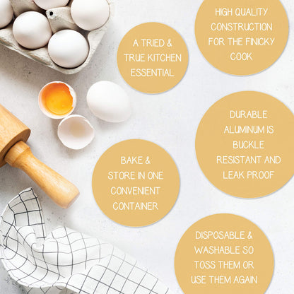 Aluminum Trays - Airfryer Trays Round - Oven Trays - BBQ Drip Trays - Disposable Trays - Aluminum Bowls - Grill Accessories - Small Baking Pans - Food Containers - Heat Resistant - Grease Collection Trays - Catering Trays - Sturdy - Silver - 50 Pieces - Image 3