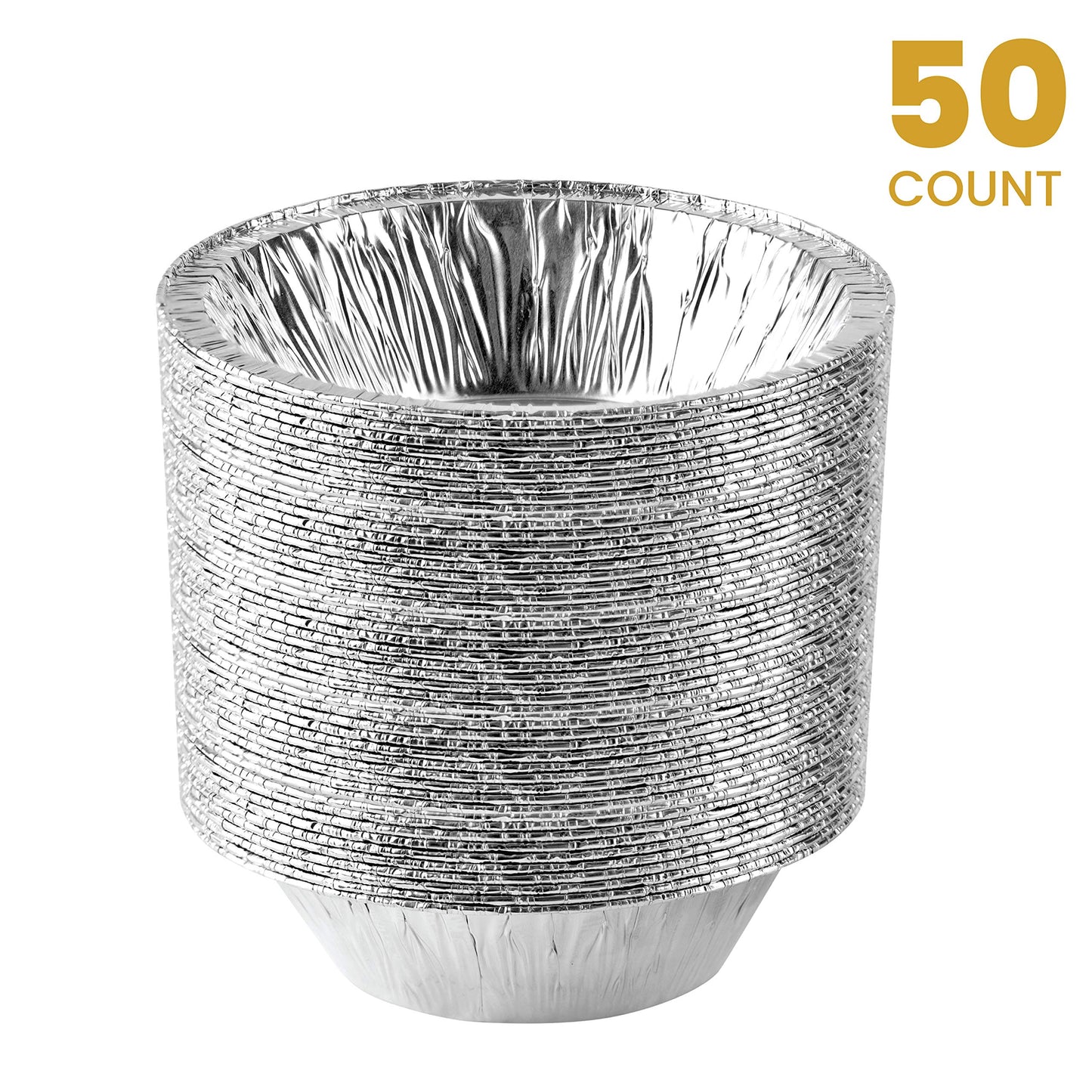 Aluminum Trays - Airfryer Trays Round - Oven Trays - BBQ Drip Trays - Disposable Trays - Aluminum Bowls - Grill Accessories - Small Baking Pans - Food Containers - Heat Resistant - Grease Collection Trays - Catering Trays - Sturdy - Silver - 50 Pieces - Image 5