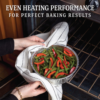 Aluminum Trays - Large Oven Dishes - Airfryer Trays XXL - Aluminum Bowls - Disposable Trays - BBQ Drip Trays - Grill Accessories - Round Baking Pans - Heat Resistant - Catering Trays - Food Containers - Serving Trays - Sturdy - Silver - 50 Pieces - Image 3