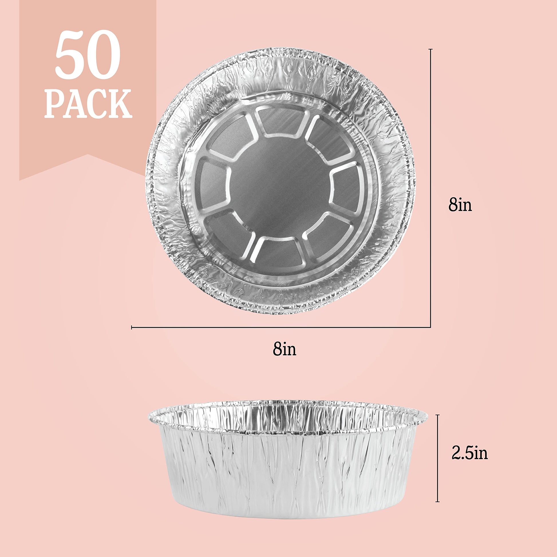 Aluminum Trays - Large Oven Dishes - Airfryer Trays XXL - Aluminum Bowls - Disposable Trays - BBQ Drip Trays - Grill Accessories - Round Baking Pans - Heat Resistant - Catering Trays - Food Containers - Serving Trays - Sturdy - Silver - 50 Pieces - Image 4
