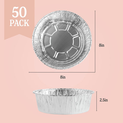 Aluminum Trays - Large Oven Dishes - Airfryer Trays XXL - Aluminum Bowls - Disposable Trays - BBQ Drip Trays - Grill Accessories - Round Baking Pans - Heat Resistant - Catering Trays - Food Containers - Serving Trays - Sturdy - Silver - 50 Pieces - Image 4