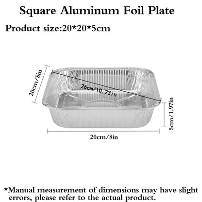 Aluminum Trays - Square Oven Dishes - Air Fryer Trays - Aluminum Bowls - Disposable Trays - BBQ Trays - Grill Accessories - Lasagna Dishes - Small Baking Pans - Heat Resistant - Food Containers - Catering - Greaseproof - Sturdy - Silver - 50 Pieces - Image 2