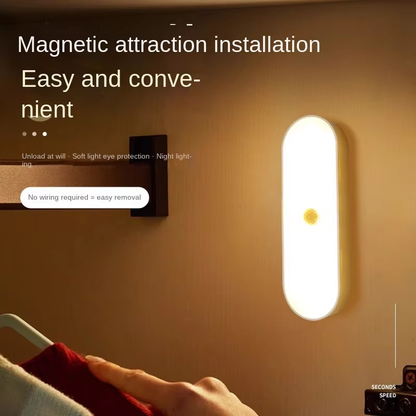 Closet Lighting - Night Light with Motion Sensor - LED Lamp - Kitchen Lighting - Stair Lighting - Wireless - Wardrobe Lighting - Indoor Wall Lamp - Bedside Lamp - Bedroom Accessories - Magnetic - Warm White Light - White - 1 Piece - Image 2