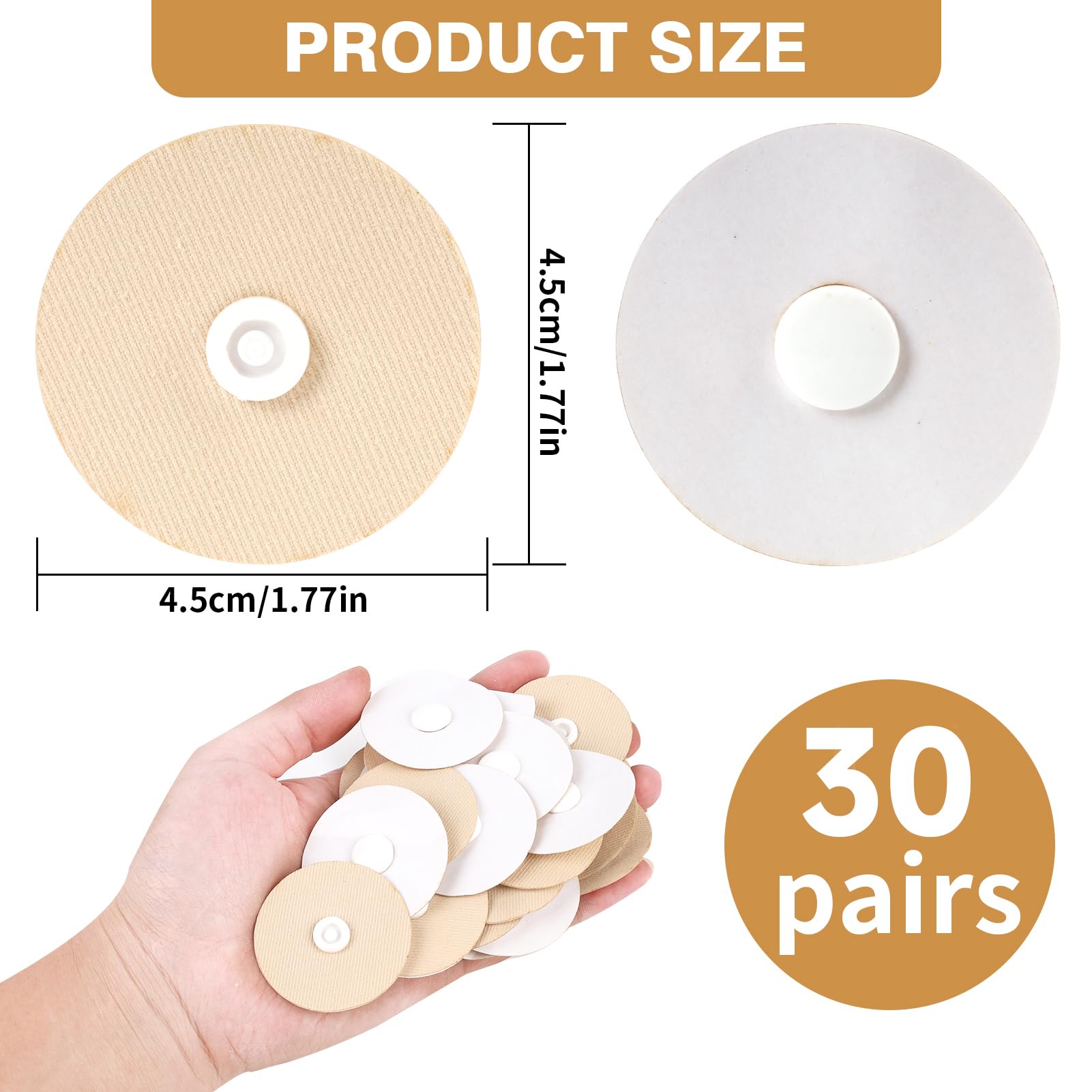 Duvet Clips - Duvet Holders - Duvet Cover Clamps - Anti-Slip Fastening - Duvet Buttons - Bedding Accessories - Duvet Fixation - Prevents Shifting - Bedroom Interior - Duvet Cover Holder - Handy - Beige and White - 30 Pieces - Image 2