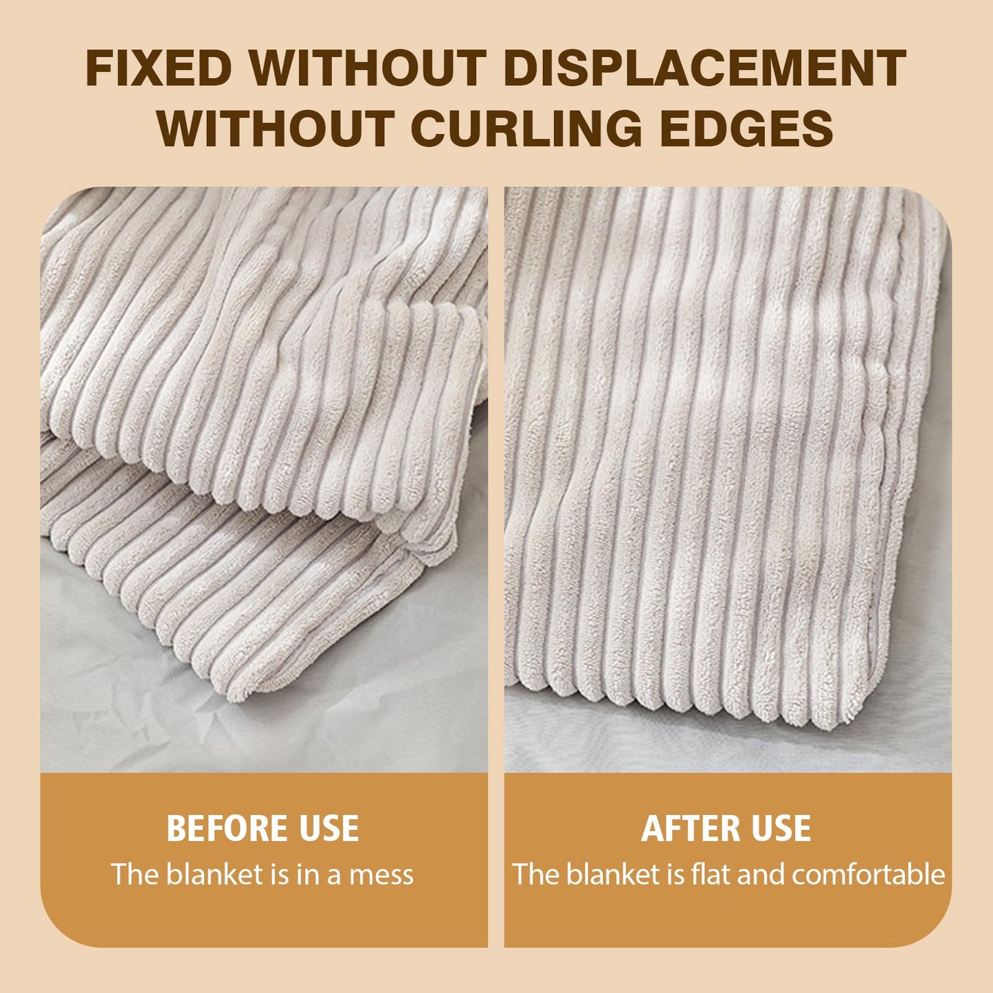 Duvet Clips - Duvet Holders - Duvet Cover Clamps - Anti-Slip Fastening - Duvet Buttons - Bedding Accessories - Duvet Fixation - Prevents Shifting - Bedroom Interior - Duvet Cover Holder - Handy - Beige and White - 30 Pieces - Image 5