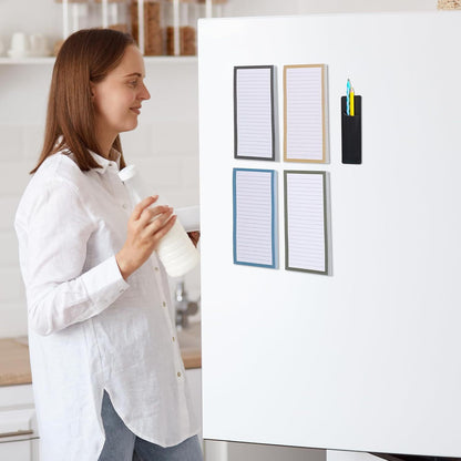 Magnetic Notepad Fridge - Grocery List - Memo Pad - To Do List - Writing Pad - Notebook - Magnetic Lists - Memo Pads - Weekly Planner - Desk Accessories - Neutral Colors - 4 Pieces - Image 5