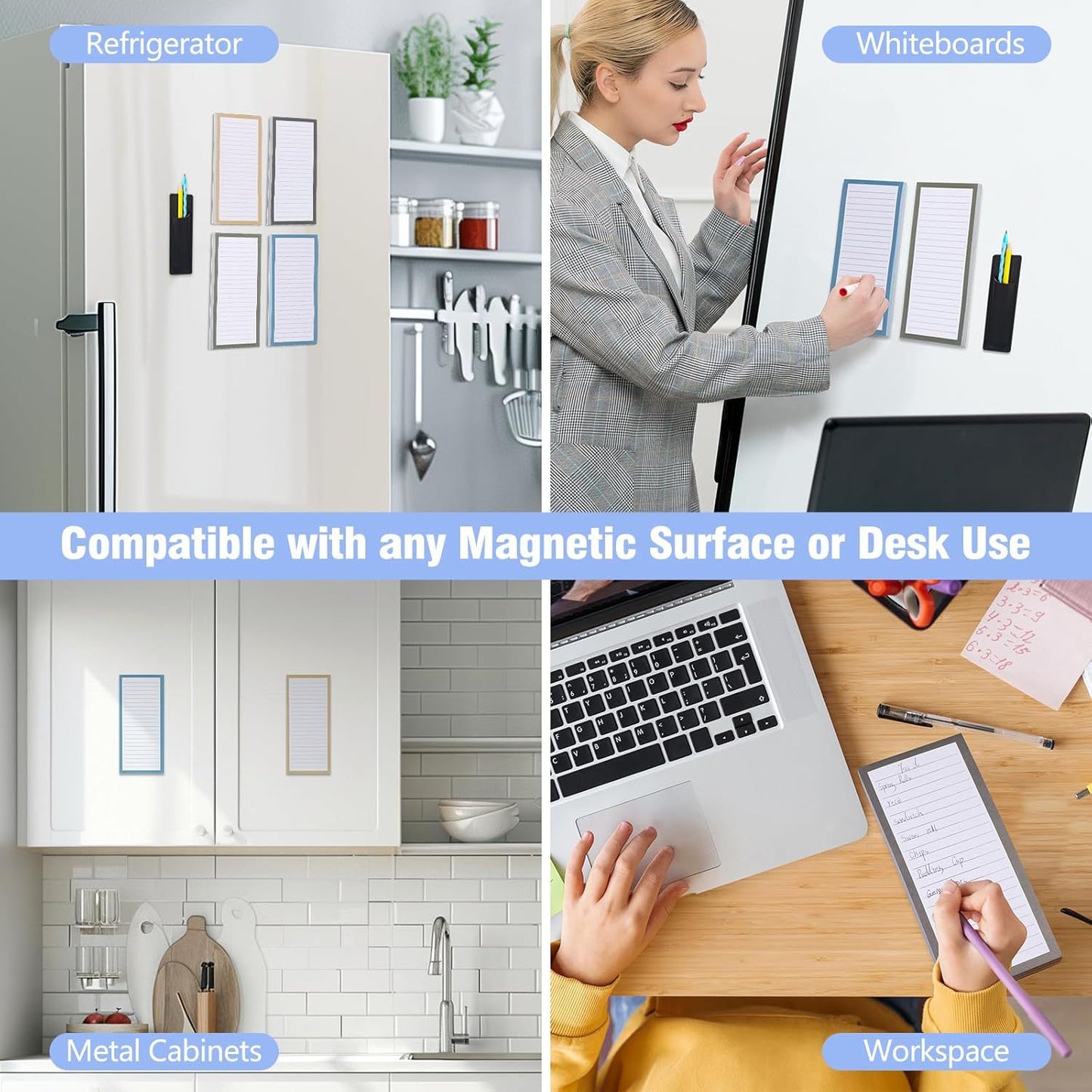 Magnetic Notepad Fridge - To Do List - Grocery List - Memo Pad - Task List - Writing Pad - Magnetic Lists - Weekly Planner - Checklist - Notebook - Desk Accessories - Earth Tones - 4 Pieces - Image 6
