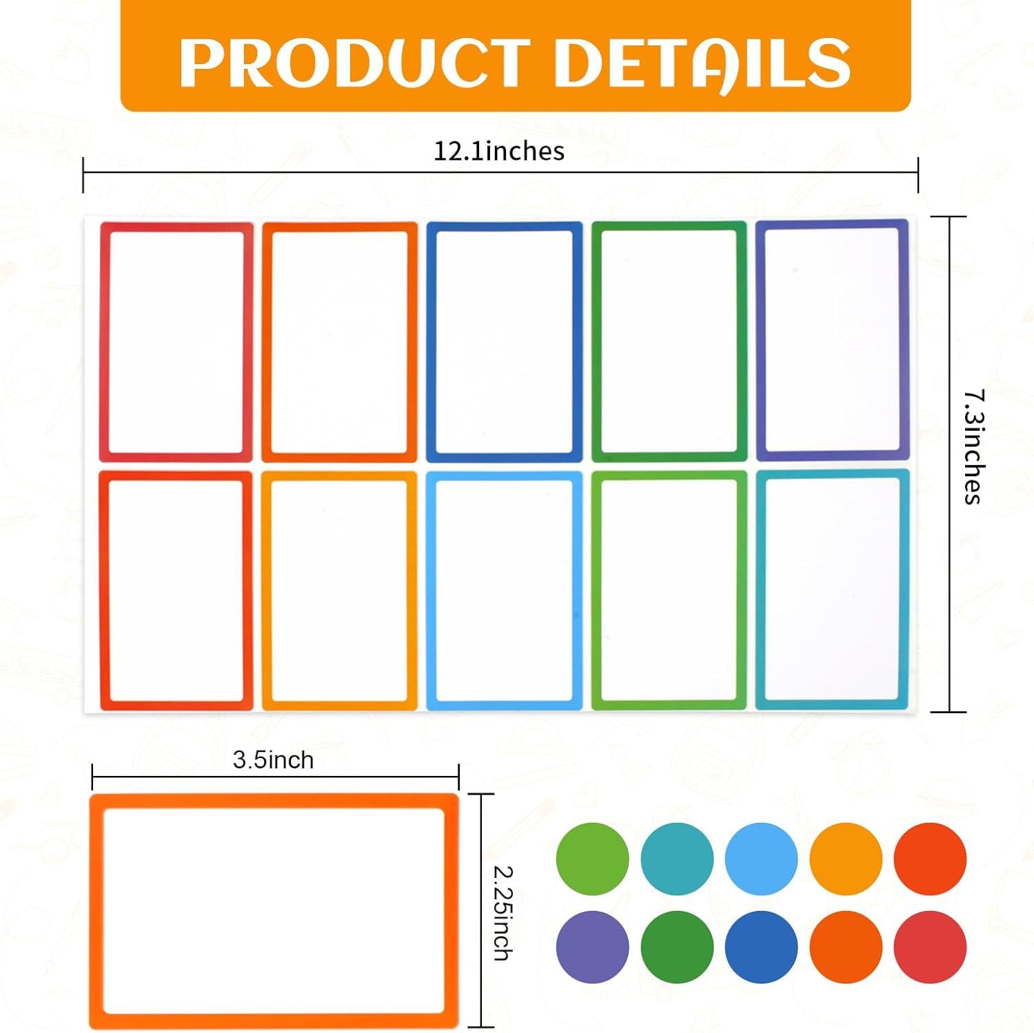 Self-adhesive labels - Name stickers - Address stickers - Stickers - Sticker sheets - Freezer labels - Labels - School supplies - Office supplies - Moving stickers - Folder labels - Writable stickers - Blank labels - Multicolor - 20 pieces - Image 2