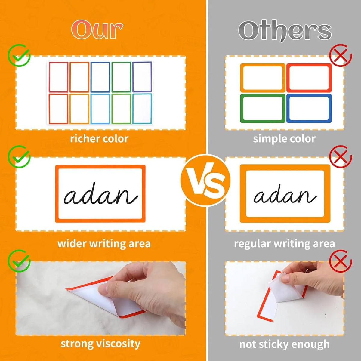 Self-adhesive labels - Name stickers - Address stickers - Stickers - Sticker sheets - Freezer labels - Labels - School supplies - Office supplies - Moving stickers - Folder labels - Writable stickers - Blank labels - Multicolor - 20 pieces - Image 3