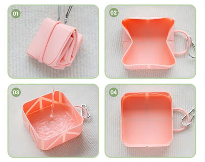 Foldable Dog Food Bowl - Dog Drinking Bowl - Dog Bowl - Travel Bowl - Water Bowl - Food Bowl - Dog Supplies - Hiking - Camping - On the Go - Silicone Bowl - Portable Food Bowl - Dog Accessories - Cat Food Bowl - Puppy - Pastel Mix - Pack of 5 - Image 8