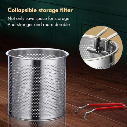 Deep Fryer - Mini Deep Fryer - Stainless Steel Oil Pan - Tempura Pan - Cooking Pan with Frying Basket - French Frying Pan - Induction and Gas - Frying Pan - Deep Fryer with Lid - Kitchen Accessories - Frying Set - Pans - Oil Filter - Sauté Pan - Silver -  - Image 6
