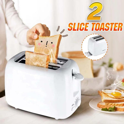 Toaster - Toaster - Toaster 2 Slices - Electric Toaster - Toasting Appliance - Kitchen Appliance - Kitchen Utensils - Bread Toaster - Kitchen Utensils - Household Appliances - Breakfast Appliance - White Toaster - White - 1 Piece - Image 3