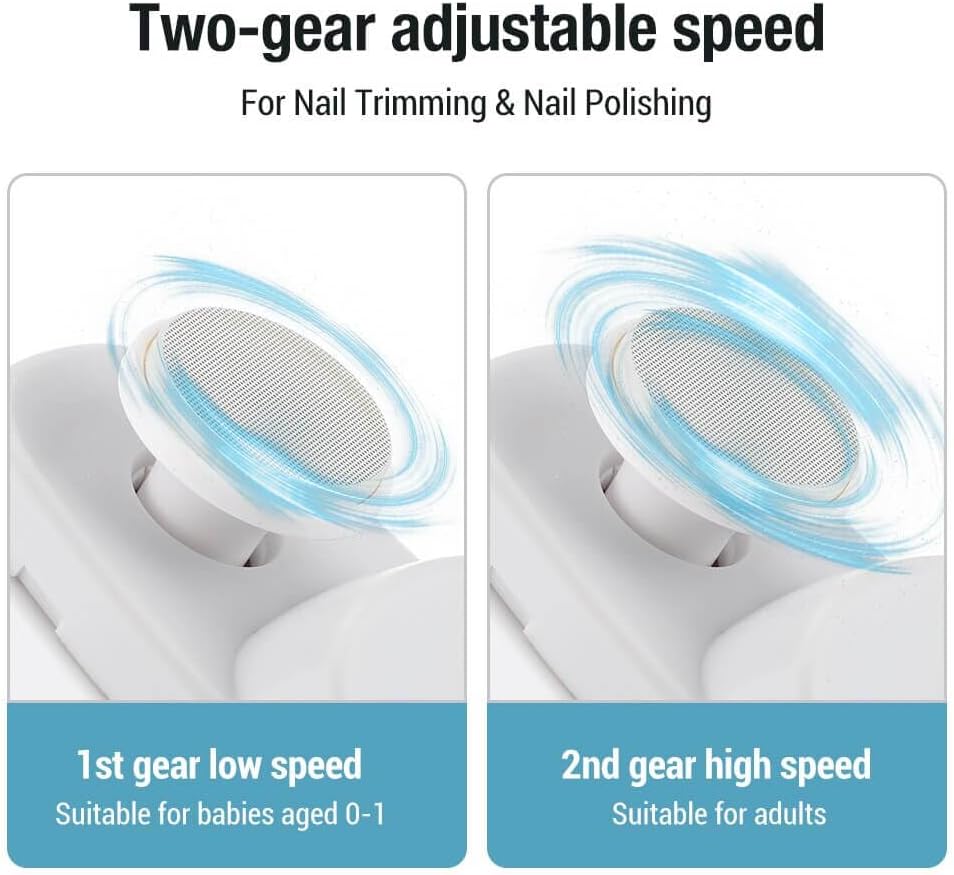 Electric nail clipper - Automatic nail trimmer - Manicure set - Nail care - Electric nail file - Rechargeable - Nail scissors - Hand care - Nail polishing - Nail styling - Cordless - White - 1 Piece - Image 5