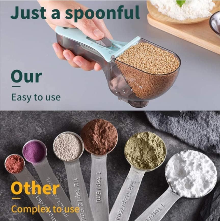 Measuring spoons - Measuring scoops - Adjustable measuring scoop - Measuring cup - Kitchen utensils - Baking utensils - Kitchen accessories - Teaspoon - Tablespoon - Coffee scoop - Dosing - Measuring - Baking utensils - Measuring spoon set - Blue - 3 piec - Image 8
