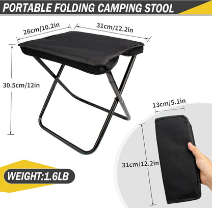 Camping Chair - Folding Chair - Fishing Chair - Camping Stool - Foldable Chair - Festival Chair - Folding Stool - Beach Chair - Hiking Stool - Outdoor - Picnic - Travel Chair - Lightweight - Portable - Foldable - With Storage Bag - Black - 1 Piece - Image 2