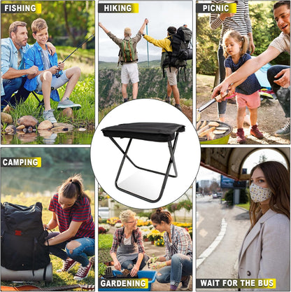 Camping Chair - Folding Chair - Fishing Chair - Camping Stool - Foldable Chair - Festival Chair - Folding Stool - Beach Chair - Hiking Stool - Outdoor - Picnic - Travel Chair - Lightweight - Portable - Foldable - With Storage Bag - Black - 1 Piece - Image 6