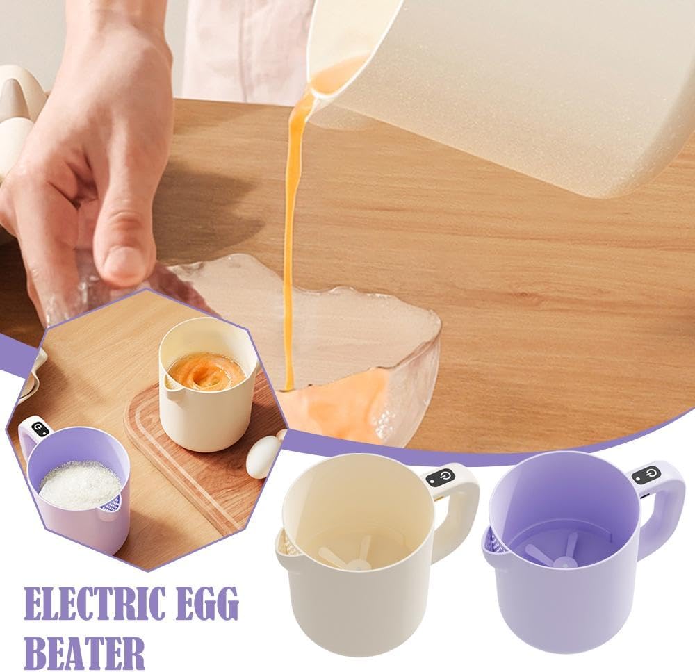 Rice Washer - Electric Egg Beater - Mixing Cup - Automatic Stirrer - Vegetable Washer - Fruit Basket - Colander - Food Processor - Hand Mixer - Cordless - Rechargeable - Kitchen Utensils - Multifunctional - Kitchen Aid - White - 1 Piece - Image 2