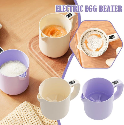 Rice Washer - Electric Egg Beater - Mixing Cup - Automatic Stirrer - Vegetable Washer - Fruit Basket - Colander - Food Processor - Hand Mixer - Cordless - Rechargeable - Kitchen Utensils - Multifunctional - Kitchen Aid - White - 1 Piece - Image 3