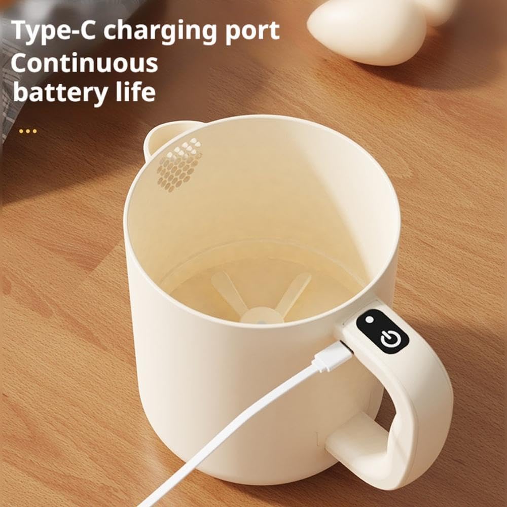 Rice Washer - Electric Egg Beater - Mixing Cup - Automatic Stirrer - Vegetable Washer - Fruit Basket - Colander - Food Processor - Hand Mixer - Cordless - Rechargeable - Kitchen Utensils - Multifunctional - Kitchen Aid - White - 1 Piece - Image 6