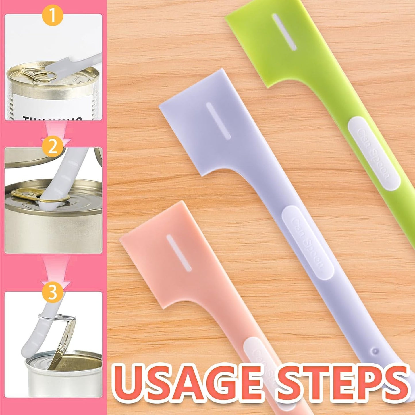 Pot licker - Spatula - Cat food spoon - Dog food spoon - Can opener - Feeding spoon - Silicone spatula - Pet supplies - Pet accessories - Kitchen utensils - Cans - Food scoop - Wet food - Multicolor - Pack of 3 - Image 3