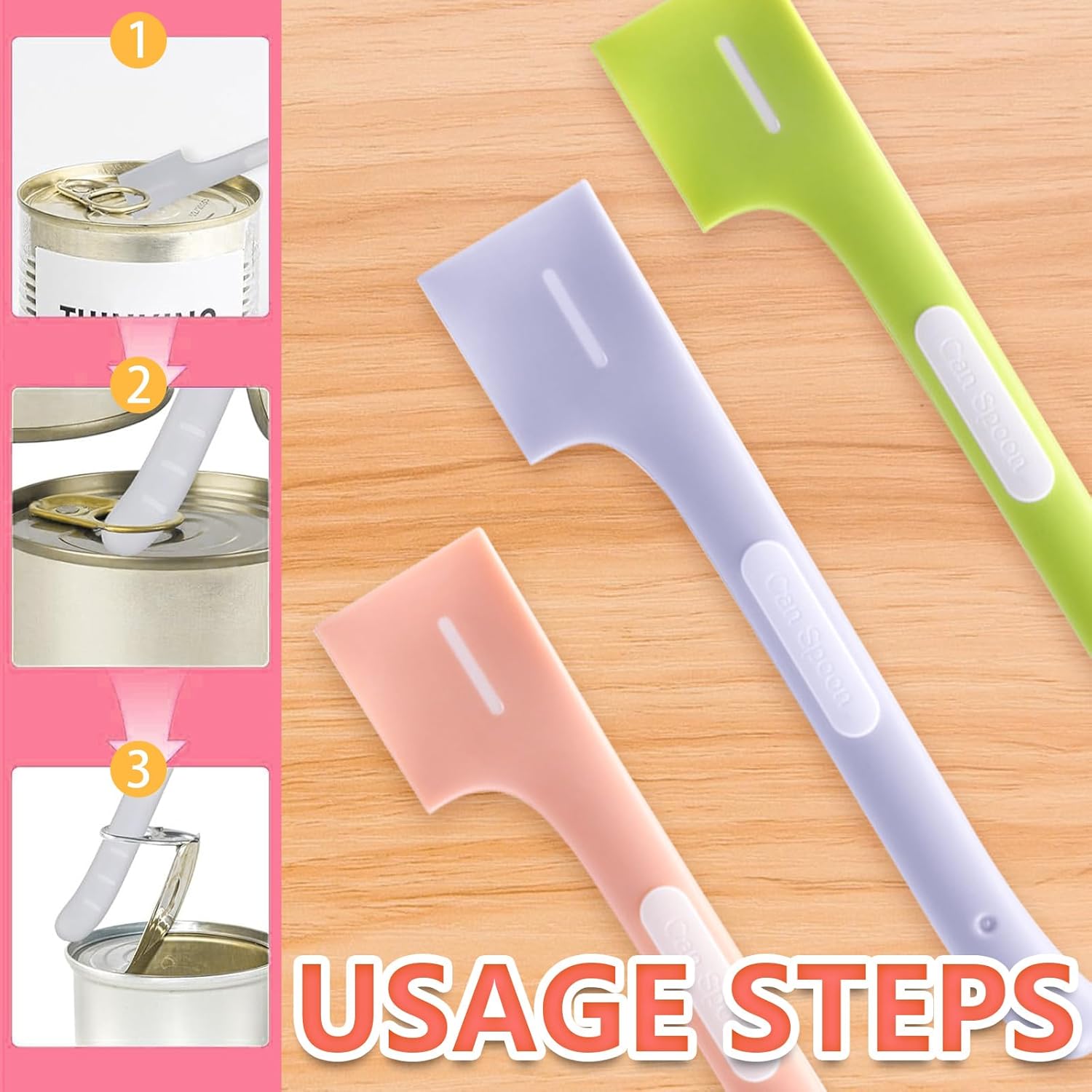Pot licker - Spatula - Cat food spoon - Dog food spoon - Can opener - Feeding spoon - Silicone spatula - Pet supplies - Pet accessories - Kitchen utensils - Cans - Food scoop - Wet food - Multicolor - Pack of 3 - Image 3