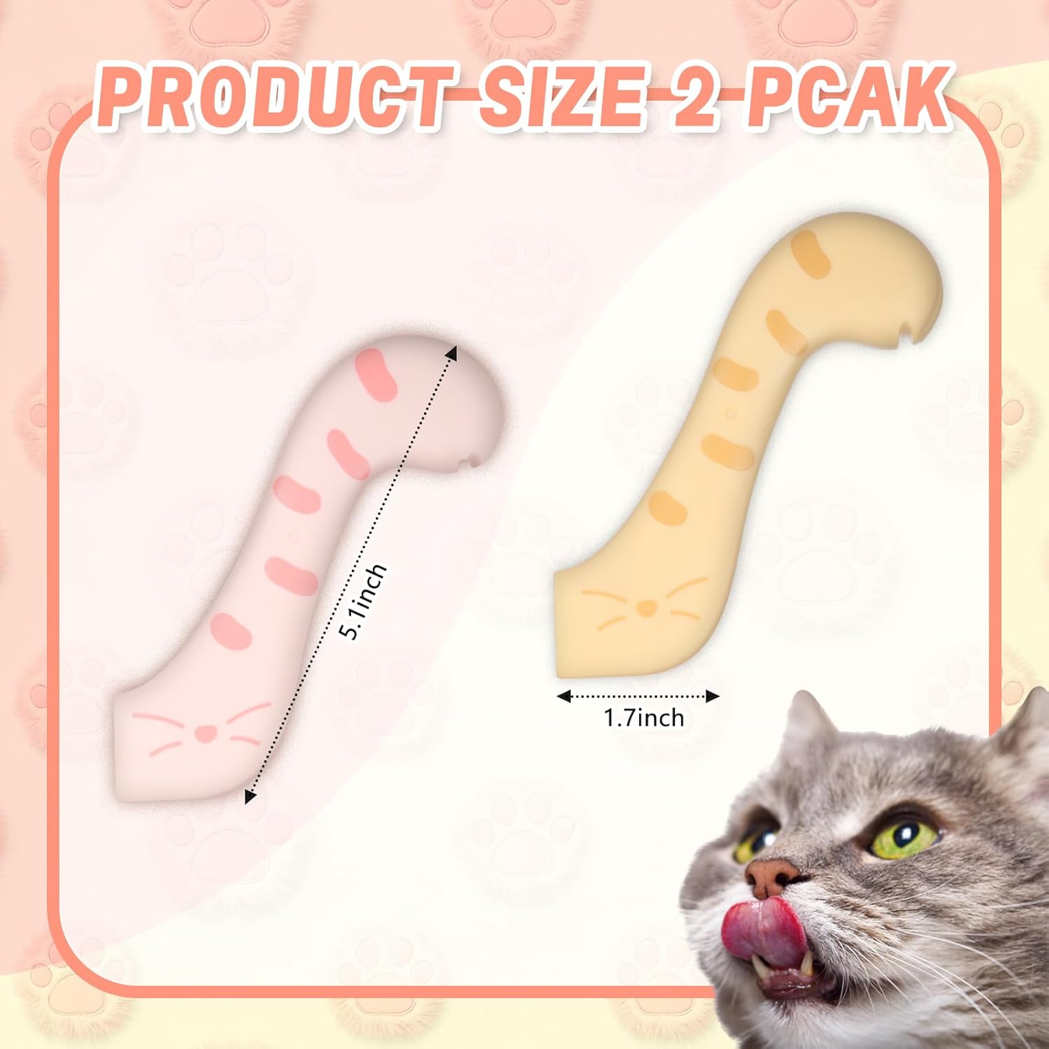 Pot Licker - Cat Food Spoon - Spatula - Can Opener - Dog Food Spoon - Feeding Spoon - Silicone Spatula - Pet Supplies - Pet Accessories - Food Scoop - Cans - Wet Food - Cat Paw Design - Kitchen Utensils - Multicolor - Pack of 3 - Image 7