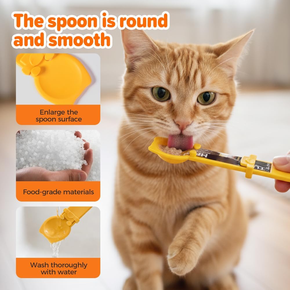 Cat Food Spoon - Cat Treats - Lick Snack - Liquid Snack - Feeding Spoon - Pet Supplies - Pet Accessories - Food Scoop - Treats - Dispenser - Food Bowl Accessories - Dog Food - Snack Holder - Multicolor - 4 pieces - Image 4