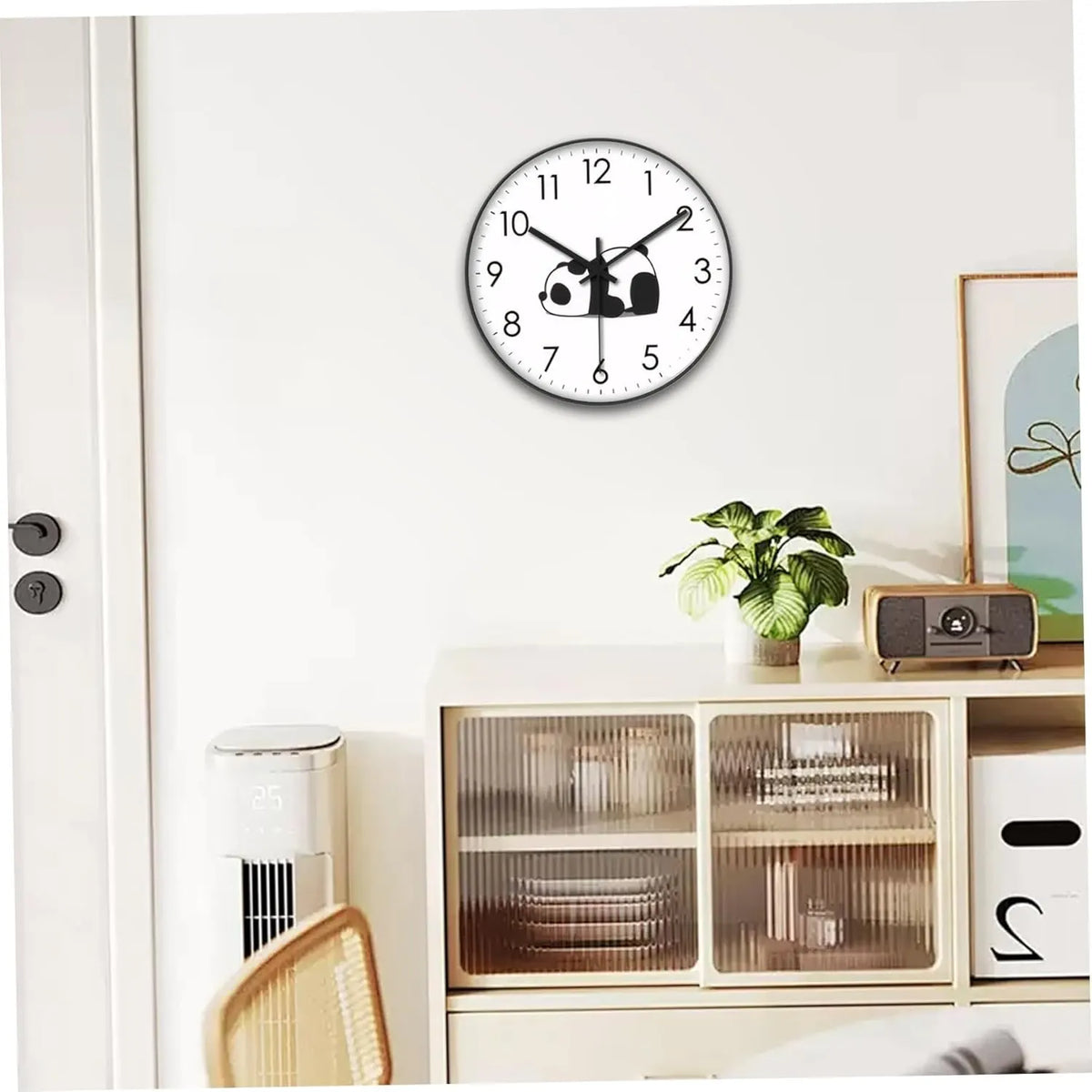 Silent Panda Wall Clock with Non-Ticking Analogue Movement for Bedrooms, Kitchens, Offices and Modern Home Decor, White - Image 6