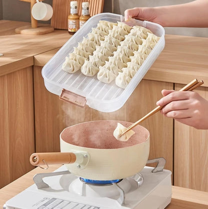 Food Storage Containers - Freezer Containers - Fridge Organizer - Storage Boxes with Lid - Kitchen Storage Box - Meat Box - Food Container - Stackable - 4 Layers - With Handle - Food Storage Box - Large Capacity - Freezer - Cream White - 1 Piece - Image 8