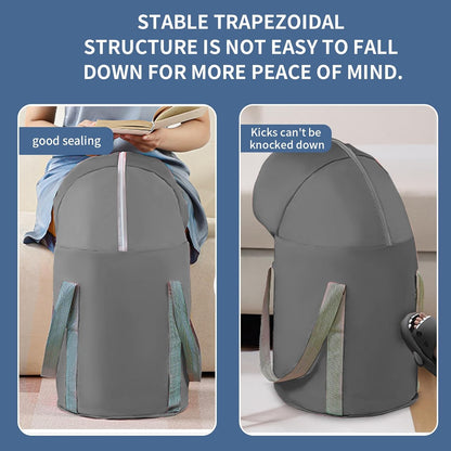 Foot Bath - Foot Bath - Foldable Bucket - Portable Water Bag - Collapsible Wash Basin - Wellness - Home Spa - Foot Warmer - High Edge - With Lid - Thermal Insulation - Travel and Camping - Waterproof - Gray - 1 Piece - Image 5