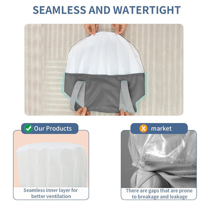 Foot Bath - Foot Bath - Foldable Bucket - Portable Water Bag - Collapsible Wash Basin - Wellness - Home Spa - Foot Warmer - High Edge - With Lid - Thermal Insulation - Travel and Camping - Waterproof - Gray - 1 Piece - Image 6