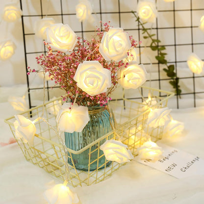 Rose Lights - Living Room Mood Lighting - LED Lights - Bedroom Decoration - Artificial Flowers - Wedding Decoration - Home Accessories - Light Chain - Room Decoration - Party Lighting - Warm White - 1 Piece - Image 4