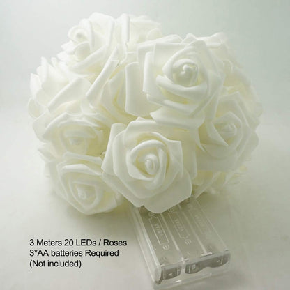 Rose Lights - Living Room Mood Lighting - LED Lights - Bedroom Decoration - Artificial Flowers - Wedding Decoration - Home Accessories - Light Chain - Room Decoration - Party Lighting - Warm White - 1 Piece - Image 5