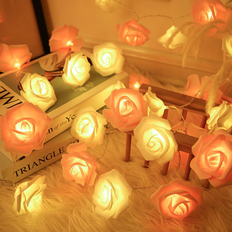 Rose Fairy Lights - Indoor Mood Lighting - Bedroom Decoration - LED Lights - Artificial Flowers - Wedding Decoration - Window Decoration - Valentine's Day Gift - Fairy Lights - Home Accessories - Party Lighting - Pink and White - 1 Piece - Image 8