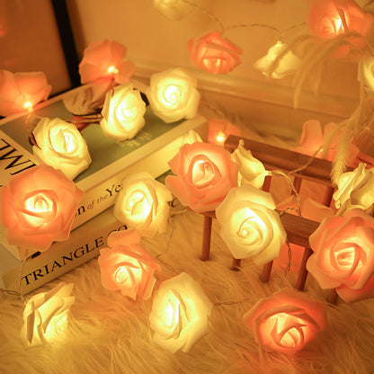 Rose Fairy Lights - Indoor Mood Lighting - Bedroom Decoration - LED Lights - Artificial Flowers - Wedding Decoration - Window Decoration - Valentine's Day Gift - Fairy Lights - Home Accessories - Party Lighting - Pink and White - 1 Piece - Image 8