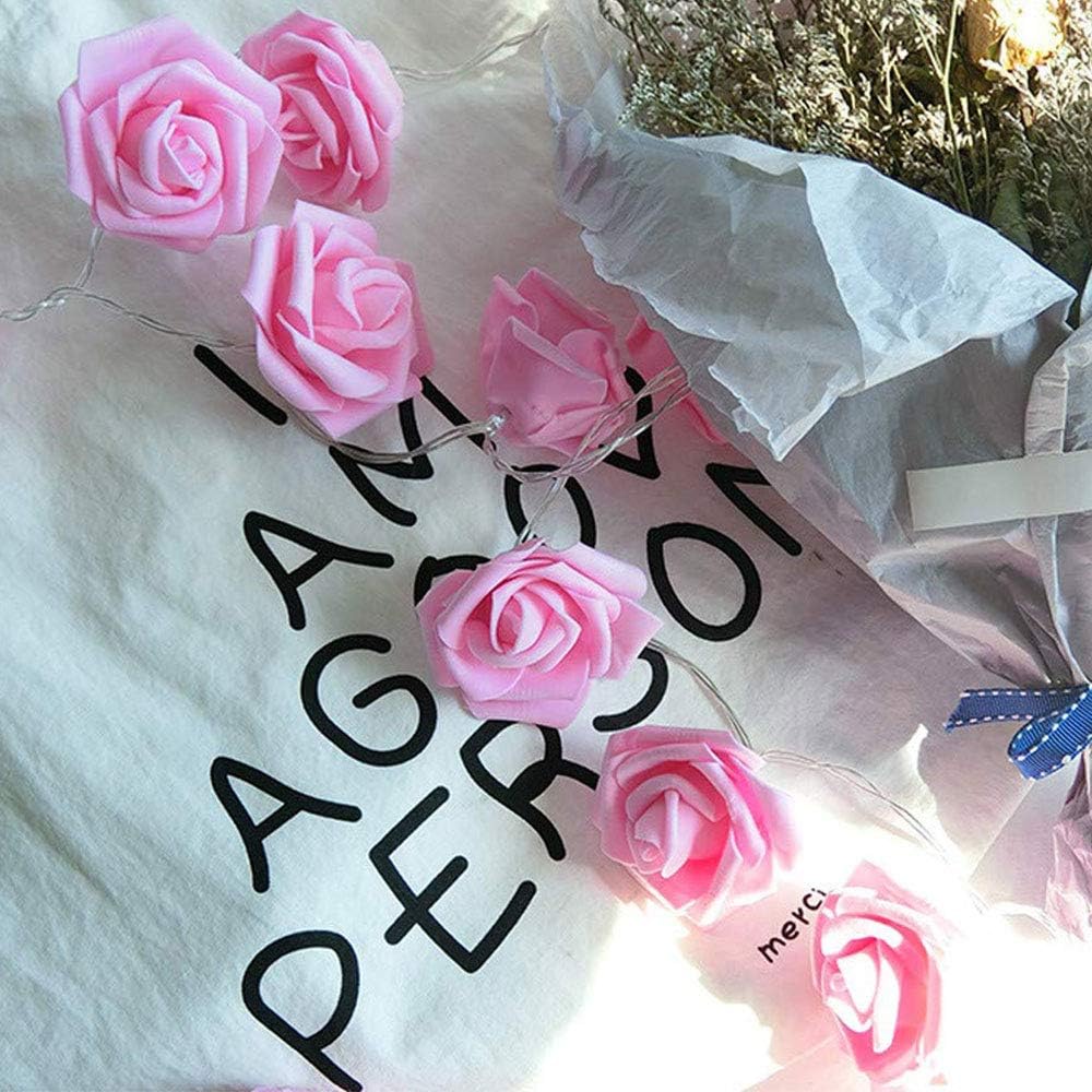 Rose Fairy Lights - Indoor Mood Lighting - Bedroom Decoration - LED Lights - Artificial Flowers - Wedding Decoration - Window Decoration - Valentine's Day Gift - Fairy Lights - Home Accessories - Party Lighting - Pink - 1 Piece - Image 4