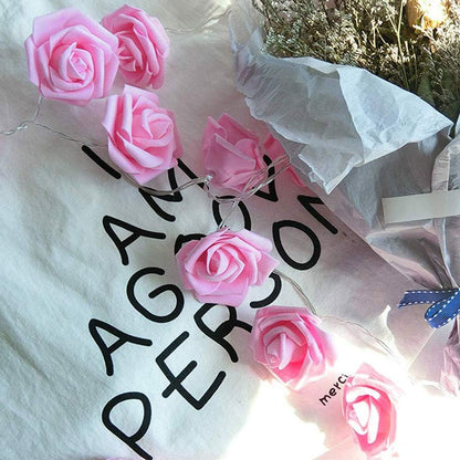 Rose Fairy Lights - Indoor Mood Lighting - Bedroom Decoration - LED Lights - Artificial Flowers - Wedding Decoration - Window Decoration - Valentine's Day Gift - Fairy Lights - Home Accessories - Party Lighting - Pink - 1 Piece - Image 4